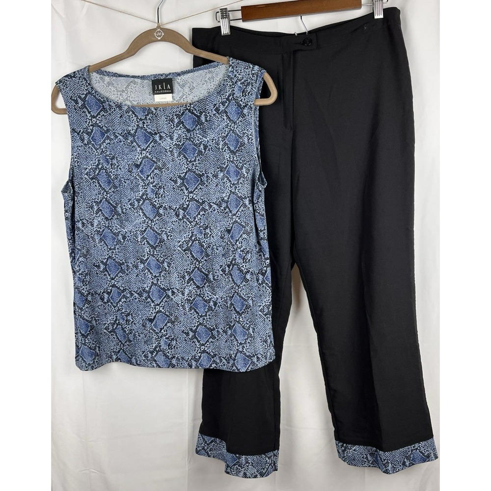 Vintage 90s Snake Print Matching Suit Set Y2K Office Siren Co-ord Tank &‎ Pant L